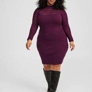Torrid Deep Purple Long Sleeve Dress